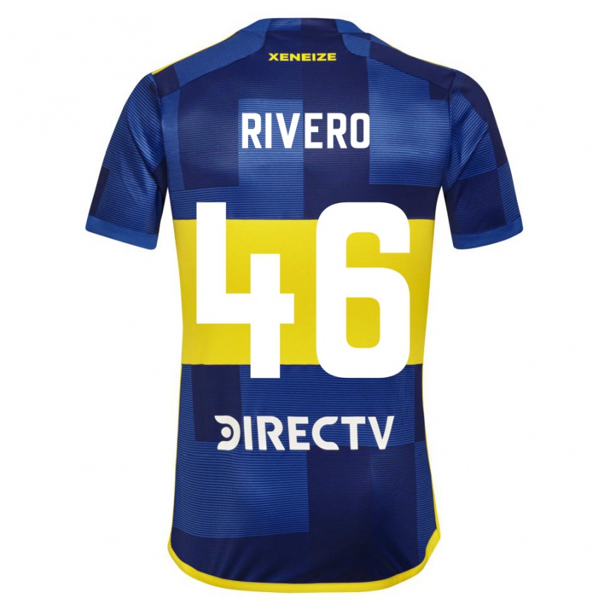 Kids Football Simon Rivero #46 Blue Yellow Home Jersey 2024/25 T-Shirt Uk