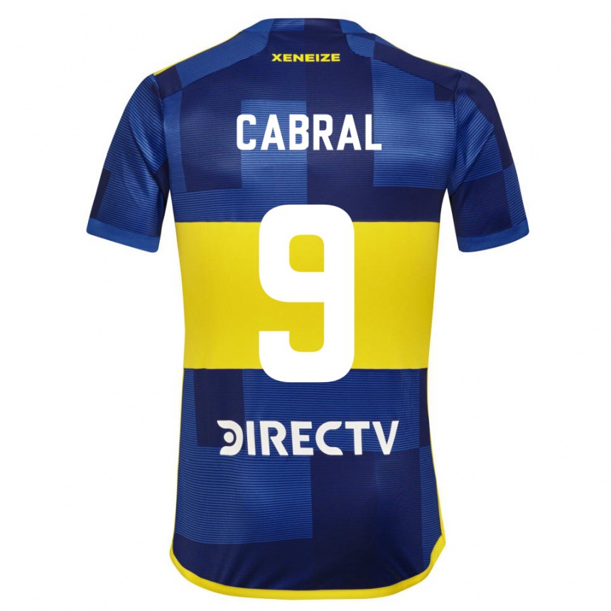 Kids Football Bruno Cabral #9 Blue Yellow Home Jersey 2024/25 T-Shirt Uk