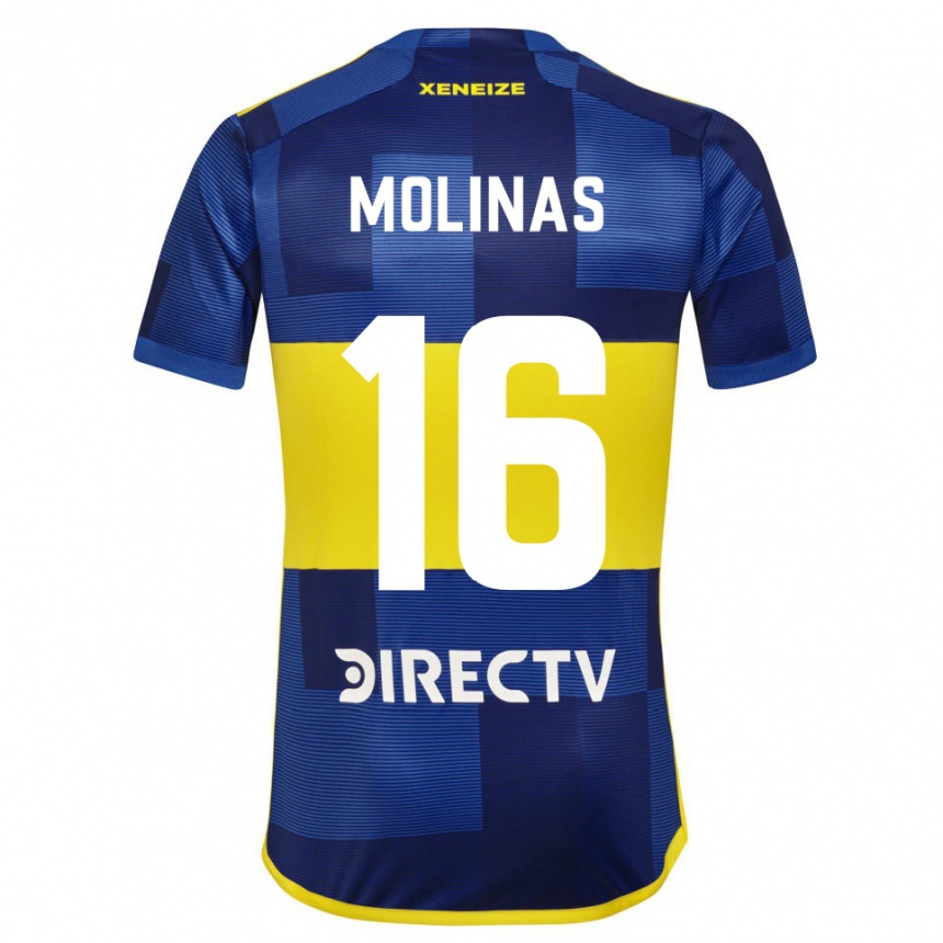 Kids Football Aaron Molinas #16 Blue Yellow Home Jersey 2024/25 T-Shirt Uk