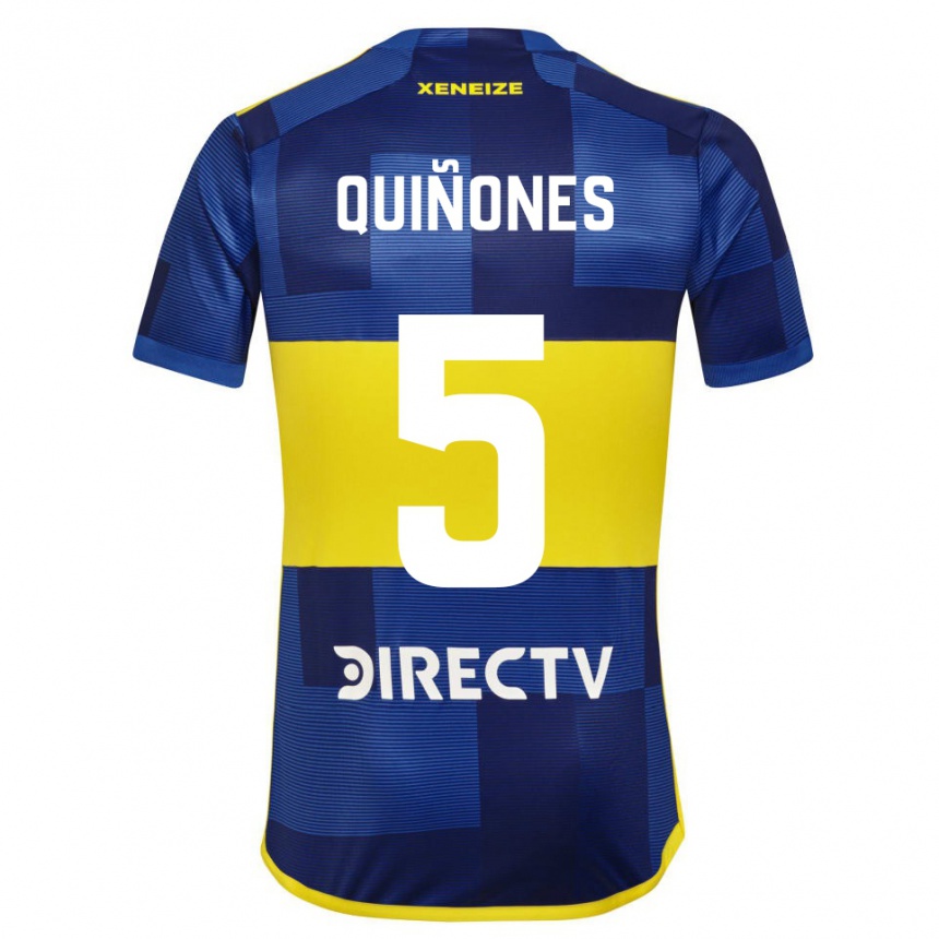 Kids Football Florencia Quiñones #5 Blue Yellow Home Jersey 2024/25 T-Shirt Uk