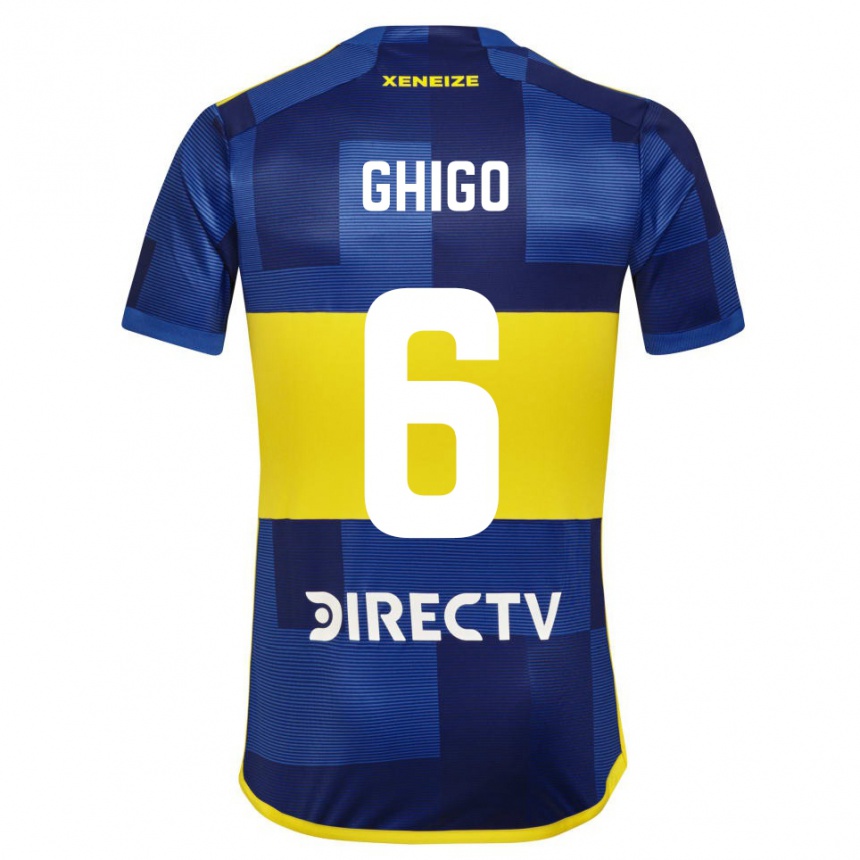 Kids Football Cecilia Ghigo #6 Blue Yellow Home Jersey 2024/25 T-Shirt Uk