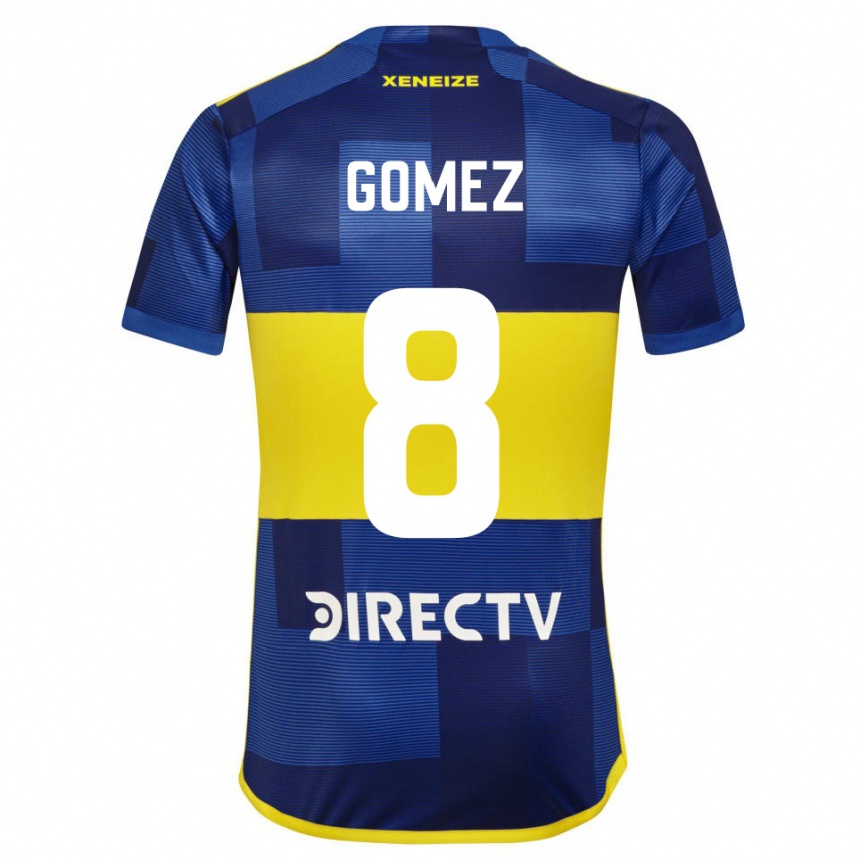 Kids Football Camila Gomez Ares #8 Blue Yellow Home Jersey 2024/25 T-Shirt Uk