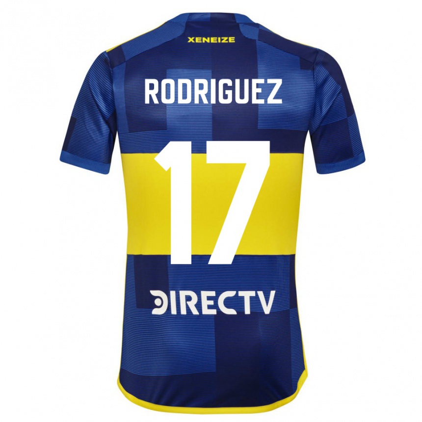 Kids Football Fanny Rodriguez #17 Blue Yellow Home Jersey 2024/25 T-Shirt Uk