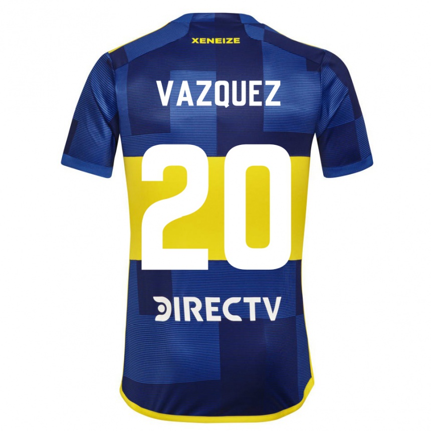 Kids Football Constanza Vazquez #20 Blue Yellow Home Jersey 2024/25 T-Shirt Uk