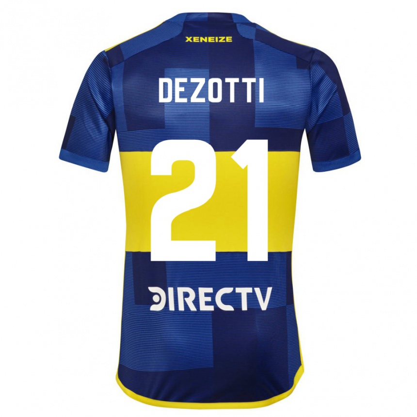 Kids Football Martina Dezotti #21 Blue Yellow Home Jersey 2024/25 T-Shirt Uk