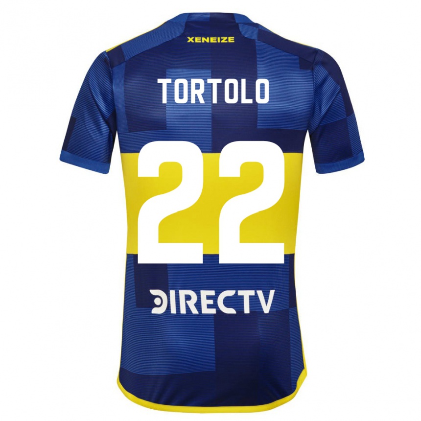 Kids Football Dulce Tortolo #22 Blue Yellow Home Jersey 2024/25 T-Shirt Uk