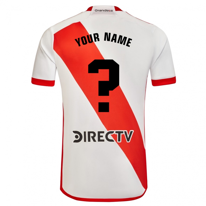 Kids Football Your Name #0 White Red Home Jersey 2024/25 T-Shirt Uk