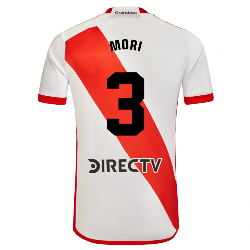 Kids Football Ramiro Funes Mori #3 White Red Home Jersey 2024/25 T-Shirt Uk