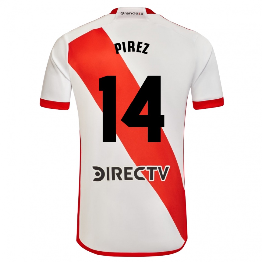 Kids Football Leandro González Pírez #14 White Red Home Jersey 2024/25 T-Shirt Uk