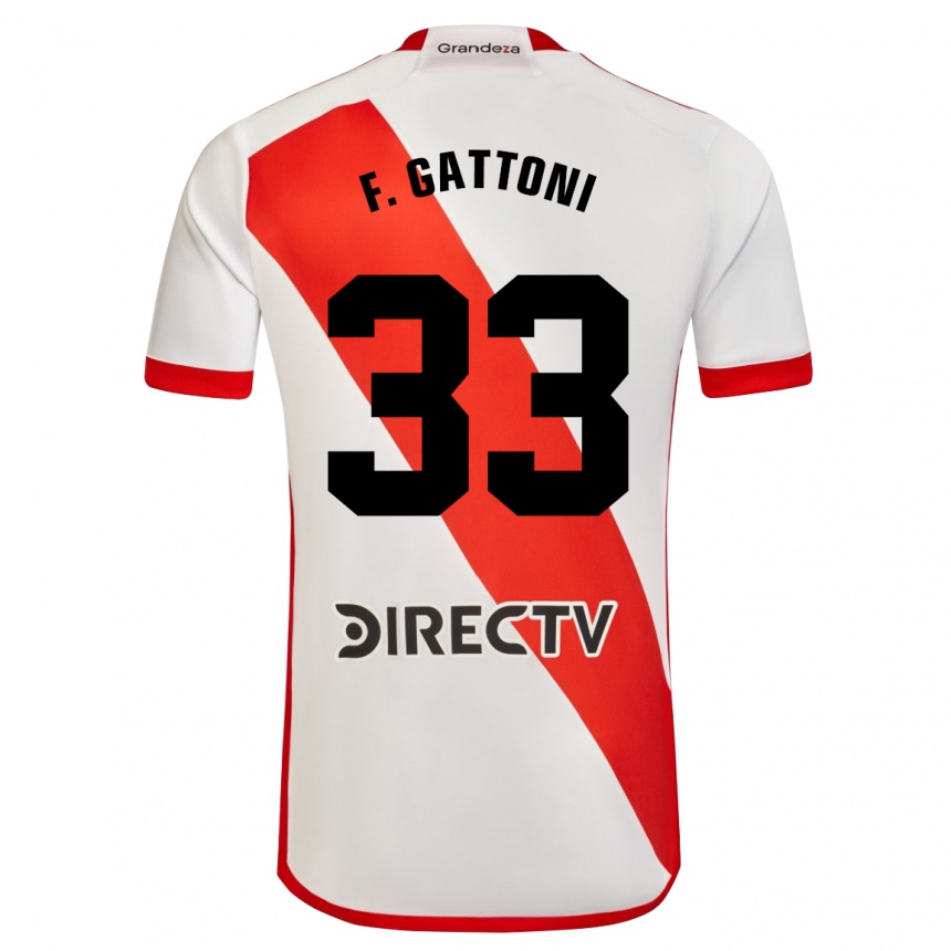 Kids Football Federico Gattoni #33 White Red Home Jersey 2024/25 T-Shirt Uk