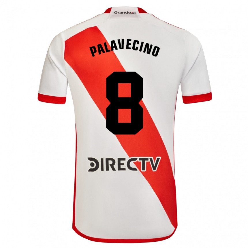 Kids Football Agustín Palavecino #8 White Red Home Jersey 2024/25 T-Shirt Uk