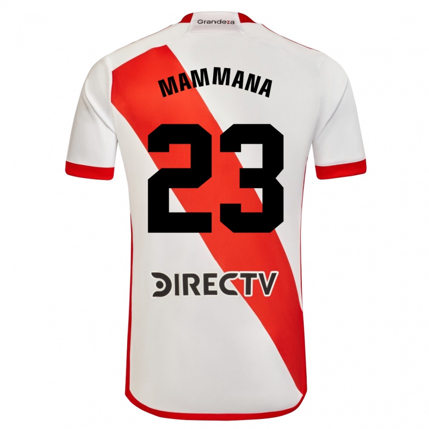 Kids Football Emanuel Mammana #23 White Red Home Jersey 2024/25 T-Shirt Uk