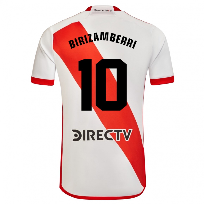 Kids Football María Carolina Birizamberri Rivero #10 White Red Home Jersey 2024/25 T-Shirt Uk