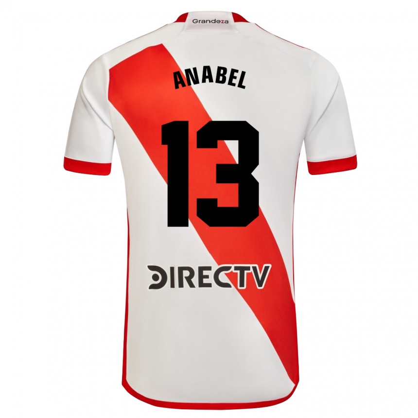 Kids Football Giuliana Anabel González Ranzuglia #13 White Red Home Jersey 2024/25 T-Shirt Uk