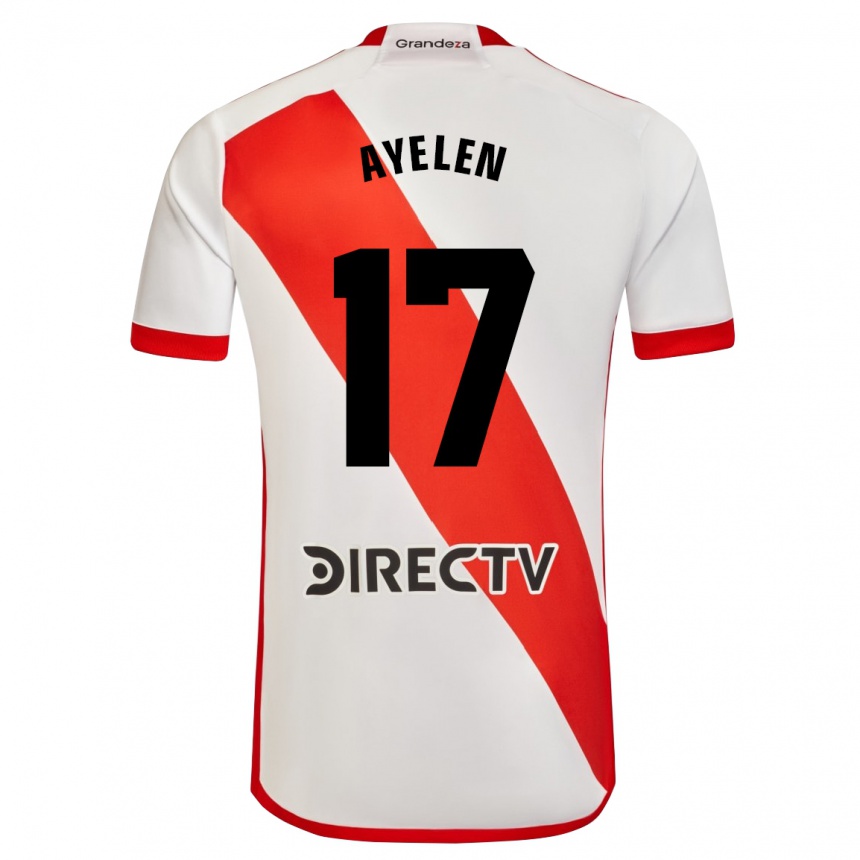 Kids Football Stephanie Ayelén Melgarejo #17 White Red Home Jersey 2024/25 T-Shirt Uk