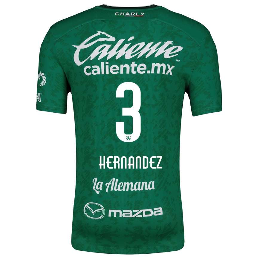 Kids Football Pedro Hernández #3 Green White Home Jersey 2024/25 T-Shirt Uk