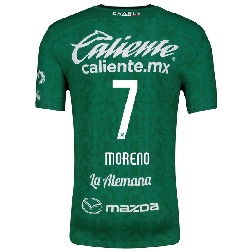 Kids Football Iván Moreno #7 Green White Home Jersey 2024/25 T-Shirt Uk