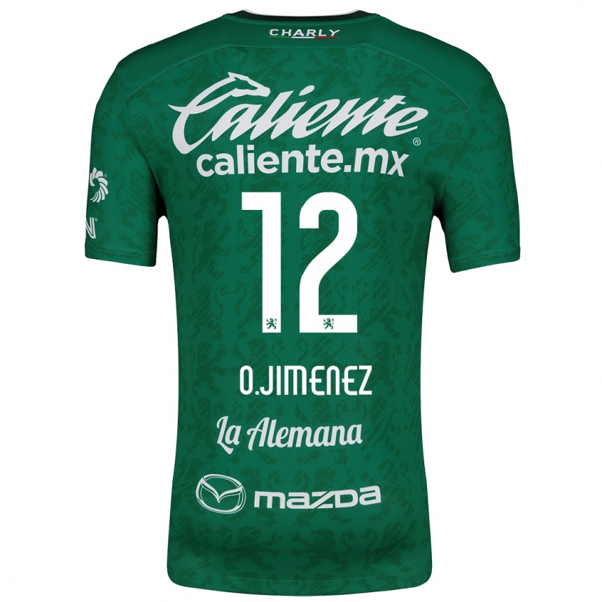 Kids Football Óscar Jiménez #12 Green White Home Jersey 2024/25 T-Shirt Uk