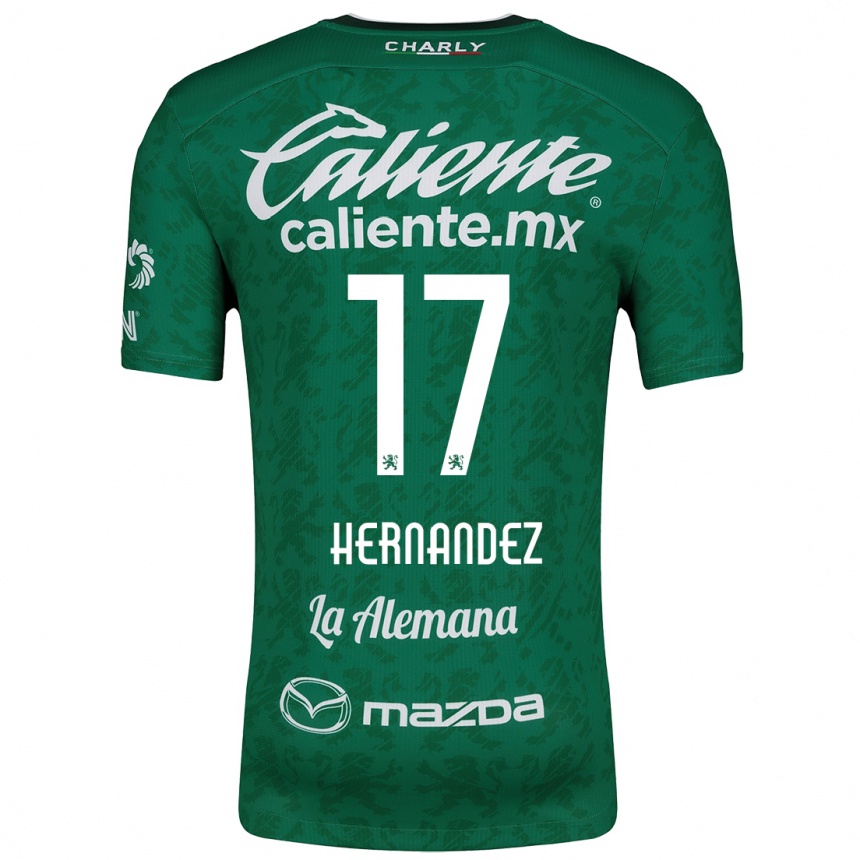 Kids Football Daniel Hernández #17 Green White Home Jersey 2024/25 T-Shirt Uk