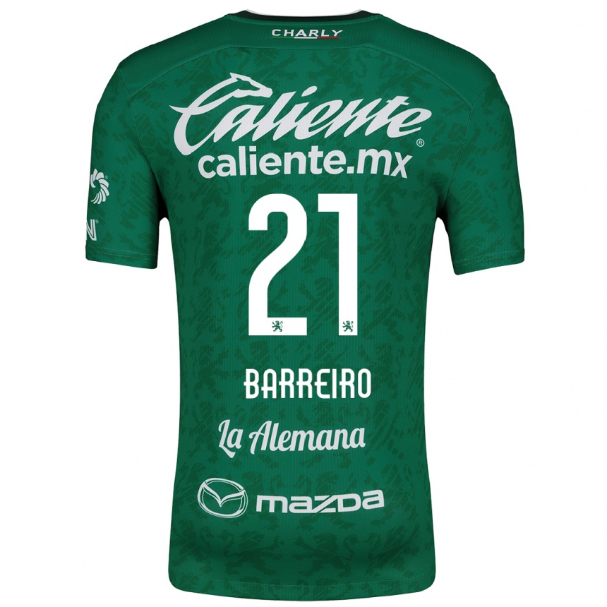 Kids Football Stiven Barreiro #21 Green White Home Jersey 2024/25 T-Shirt Uk