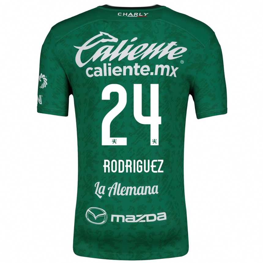 Kids Football Osvaldo Rodríguez #24 Green White Home Jersey 2024/25 T-Shirt Uk