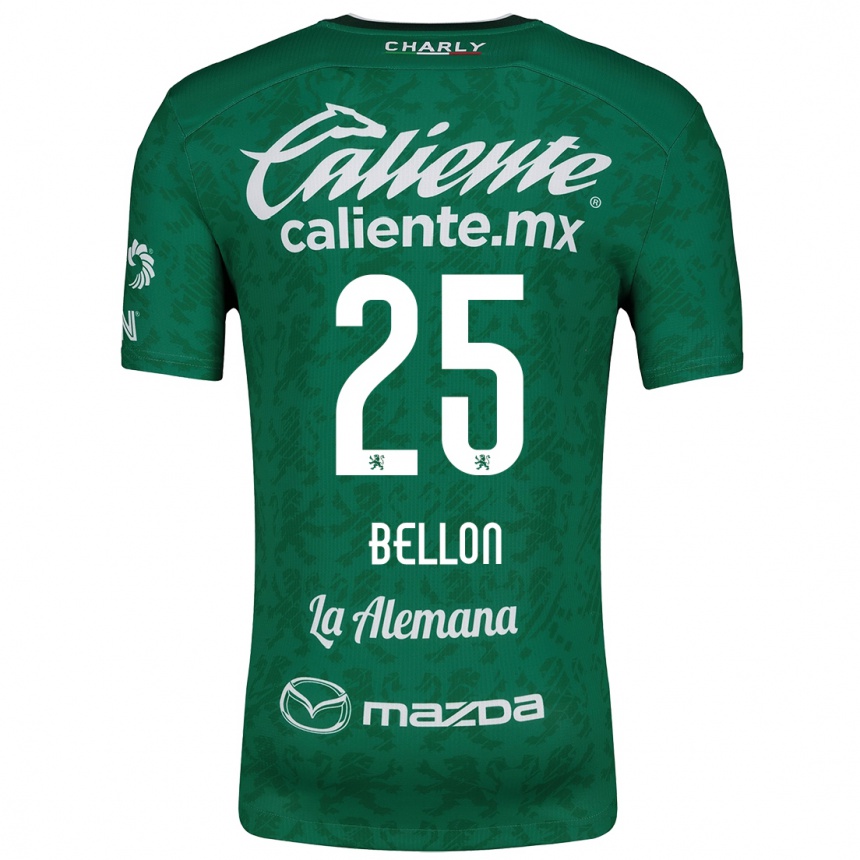 Kids Football Paul Bellón #25 Green White Home Jersey 2024/25 T-Shirt Uk