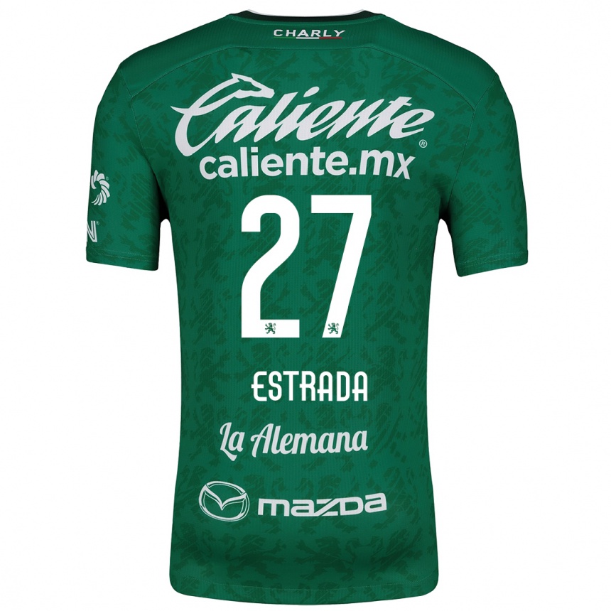 Kids Football Ángel Estrada #27 Green White Home Jersey 2024/25 T-Shirt Uk