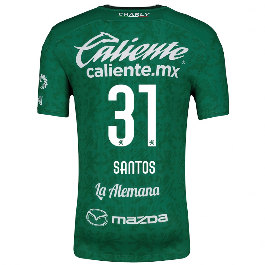 Kids Football Sebastián Santos #31 Green White Home Jersey 2024/25 T-Shirt Uk