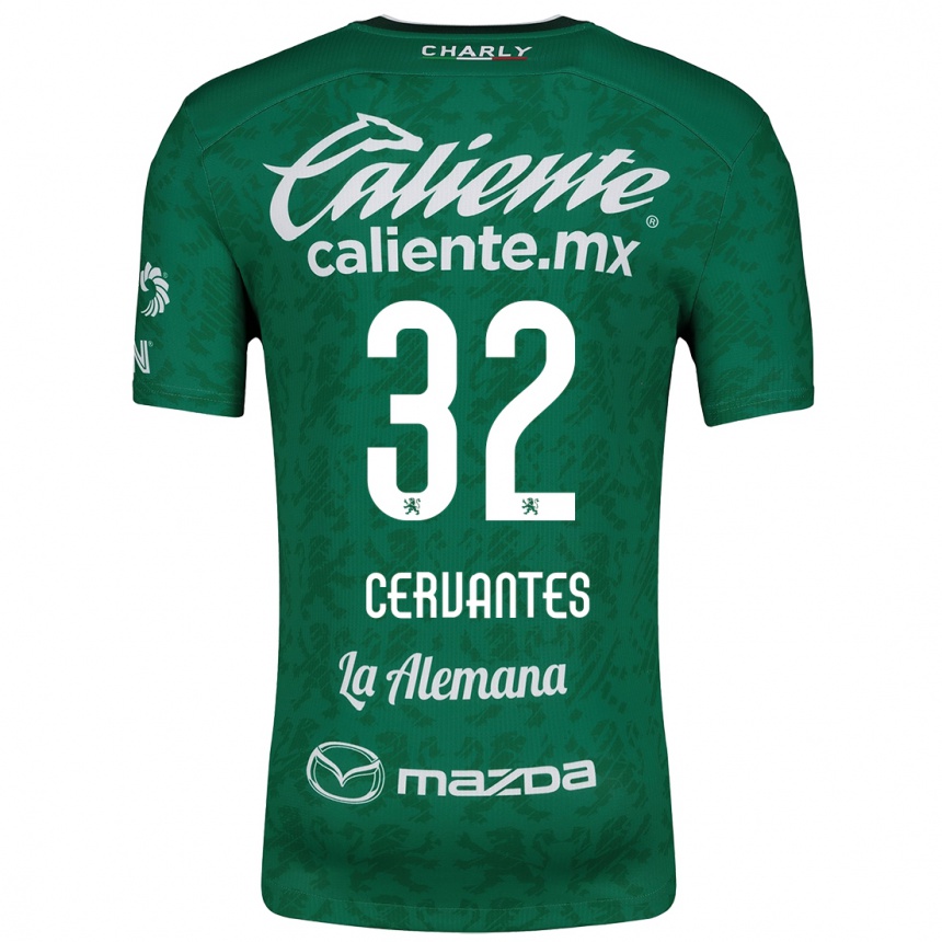 Kids Football Luis Cervantes #32 Green White Home Jersey 2024/25 T-Shirt Uk