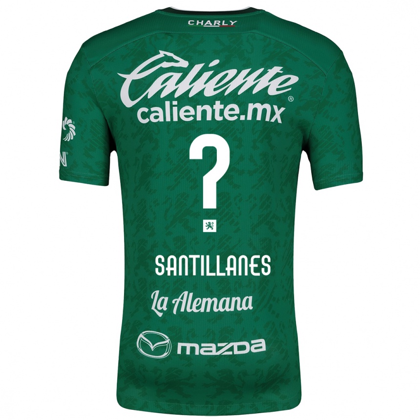 Kids Football Antonio Santillanes #0 Green White Home Jersey 2024/25 T-Shirt Uk