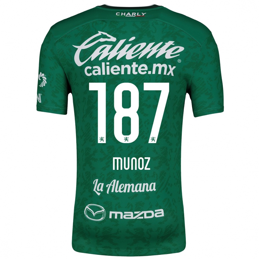 Kids Football Diego Muñoz #187 Green White Home Jersey 2024/25 T-Shirt Uk