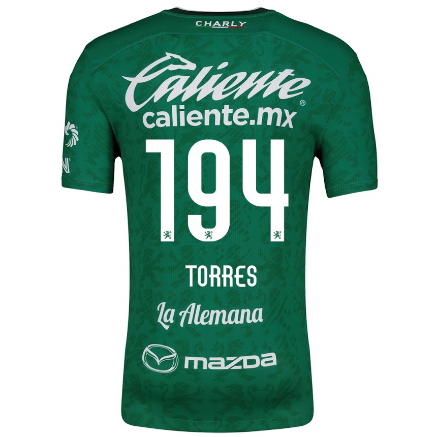 Kids Football Erick Torres #194 Green White Home Jersey 2024/25 T-Shirt Uk