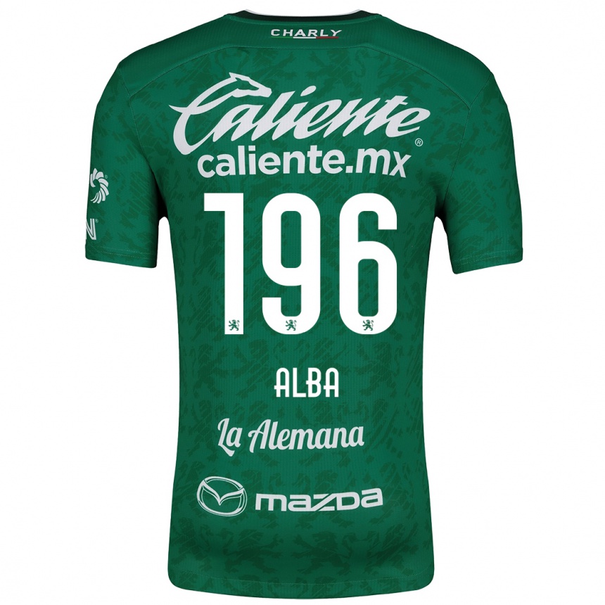 Kids Football Óscar Alba #196 Green White Home Jersey 2024/25 T-Shirt Uk