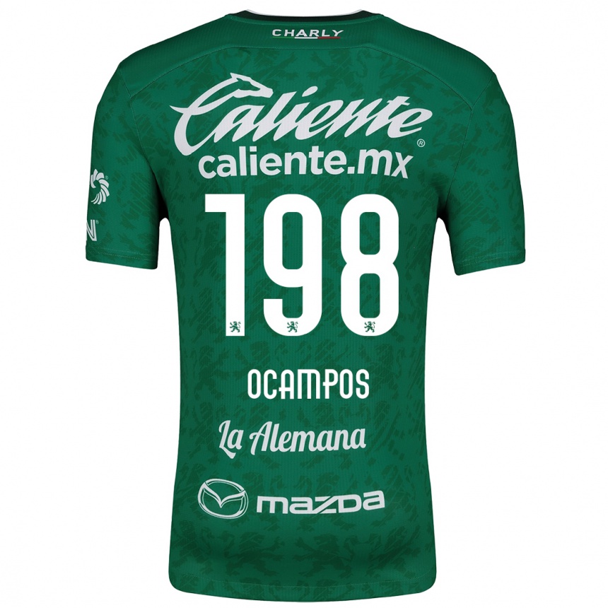 Kids Football Omar Ocampos #198 Green White Home Jersey 2024/25 T-Shirt Uk