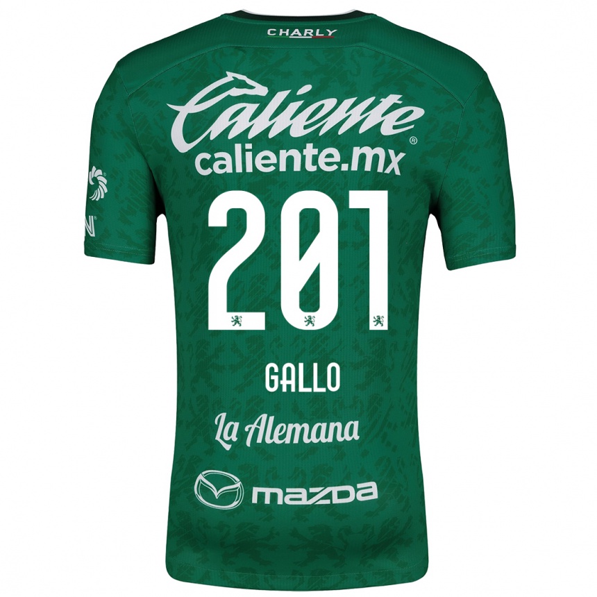 Kids Football Andrés Gallo #201 Green White Home Jersey 2024/25 T-Shirt Uk