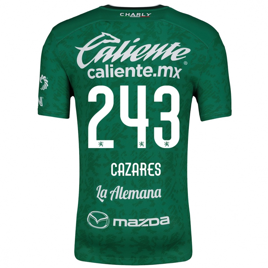 Kids Football Juan Cázares #243 Green White Home Jersey 2024/25 T-Shirt Uk