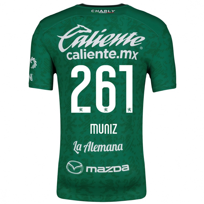 Kids Football César Muñiz #261 Green White Home Jersey 2024/25 T-Shirt Uk