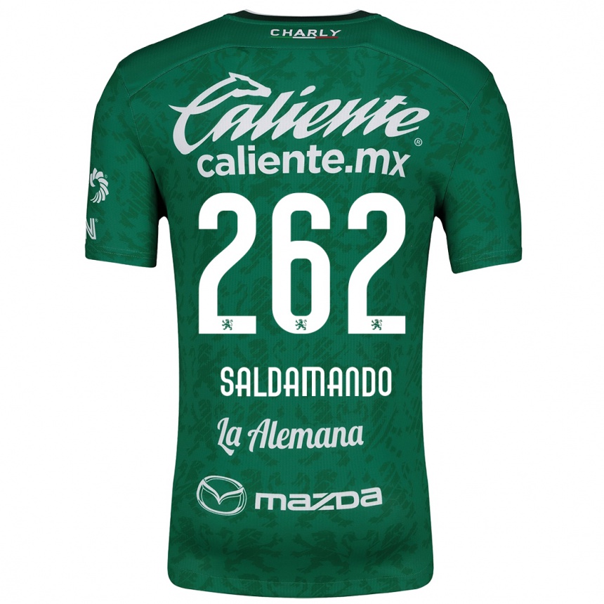 Kids Football José Saldamando #262 Green White Home Jersey 2024/25 T-Shirt Uk