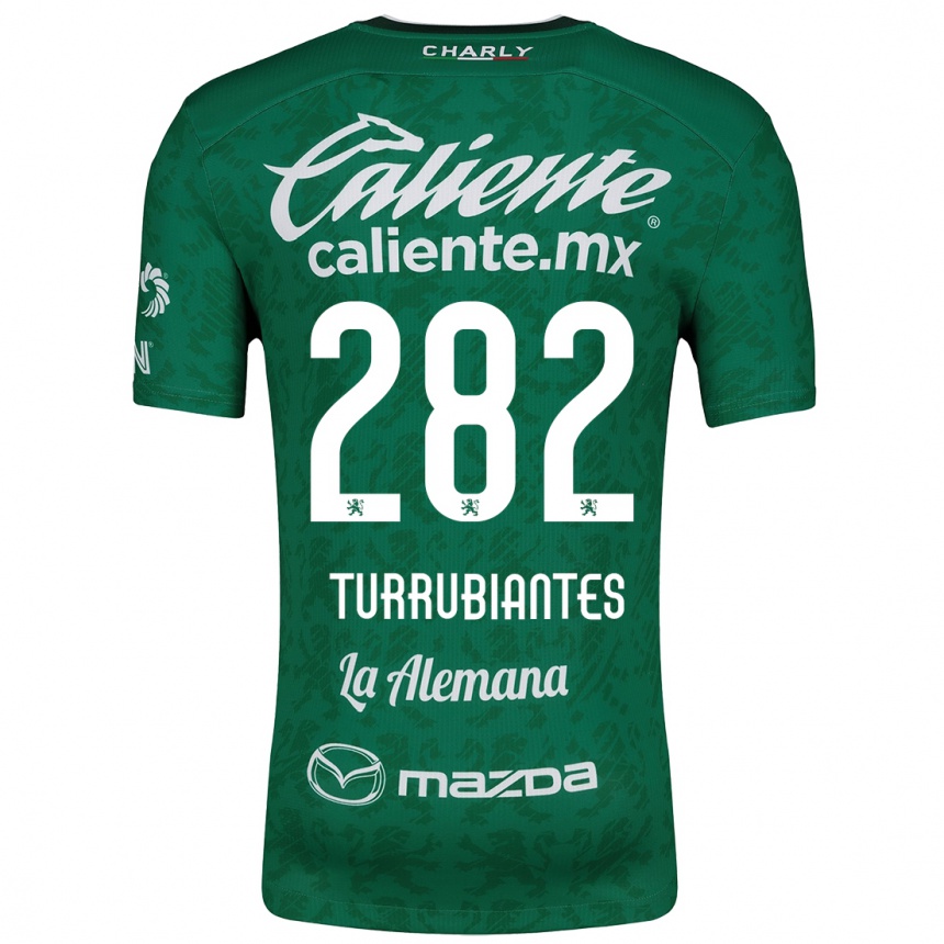 Kids Football Abdon Turrubiantes #282 Green White Home Jersey 2024/25 T-Shirt Uk