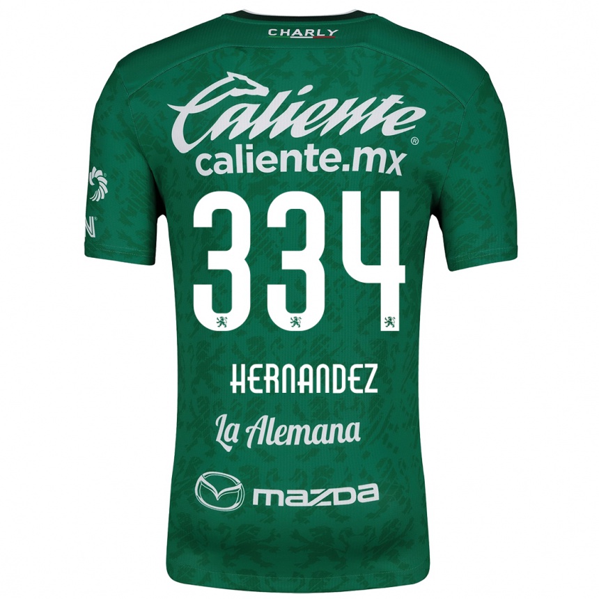 Kids Football Alan Hernández #334 Green White Home Jersey 2024/25 T-Shirt Uk