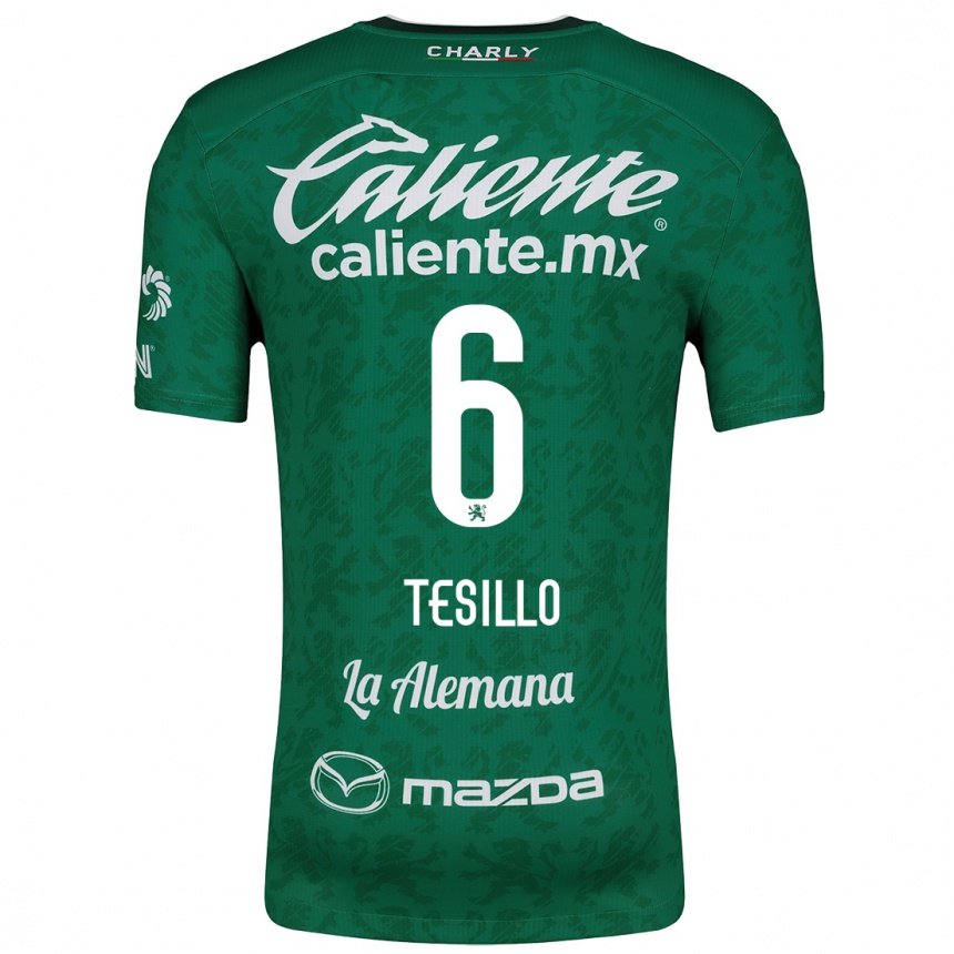 Kids Football William Tesillo #6 Green White Home Jersey 2024/25 T-Shirt Uk