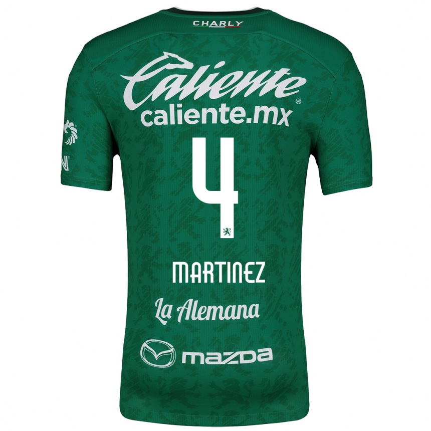 Kids Football Mitzi Martínez #4 Green White Home Jersey 2024/25 T-Shirt Uk