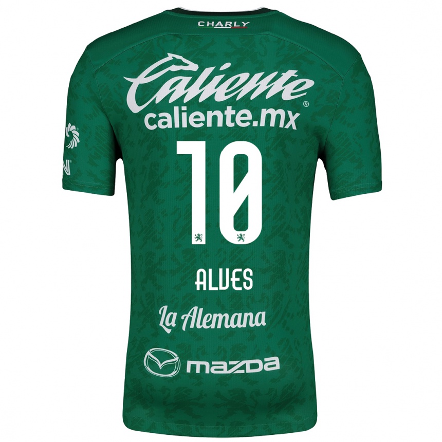 Kids Football Maria Alves #10 Green White Home Jersey 2024/25 T-Shirt Uk