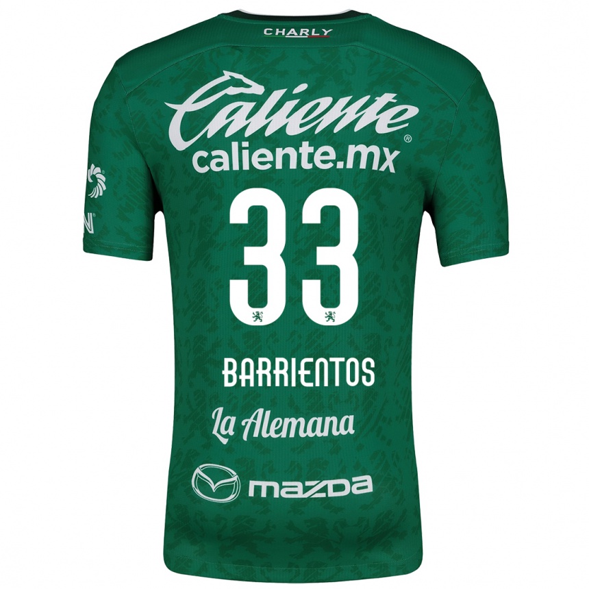 Kids Football Yashira Barrientos #33 Green White Home Jersey 2024/25 T-Shirt Uk