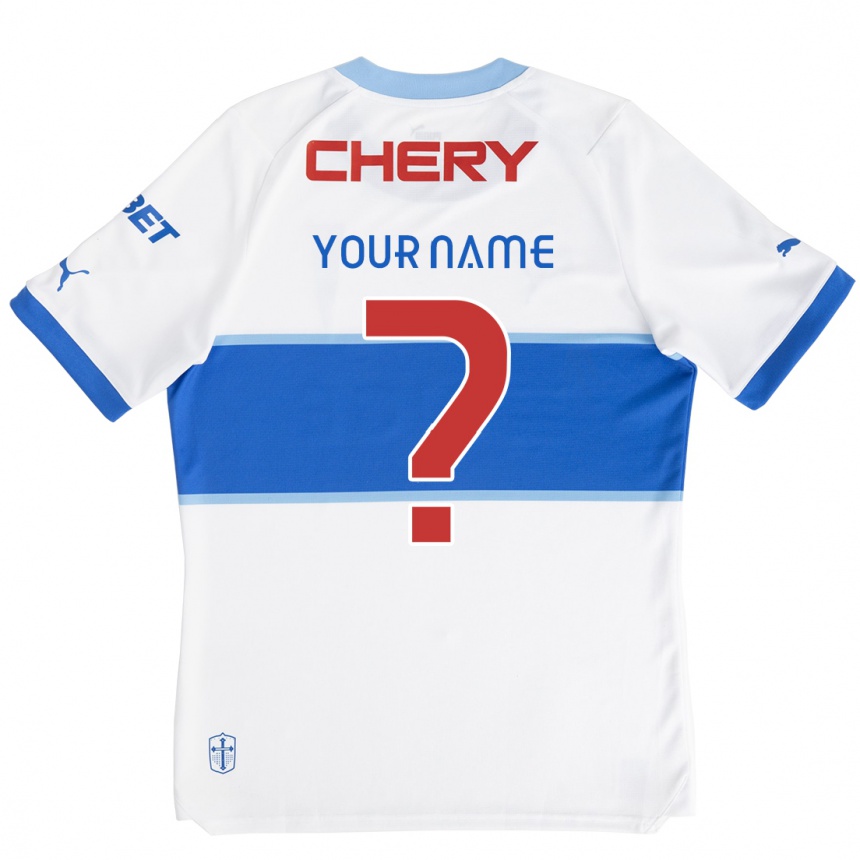 Kids Football Your Name #0 White Blue Home Jersey 2024/25 T-Shirt Uk