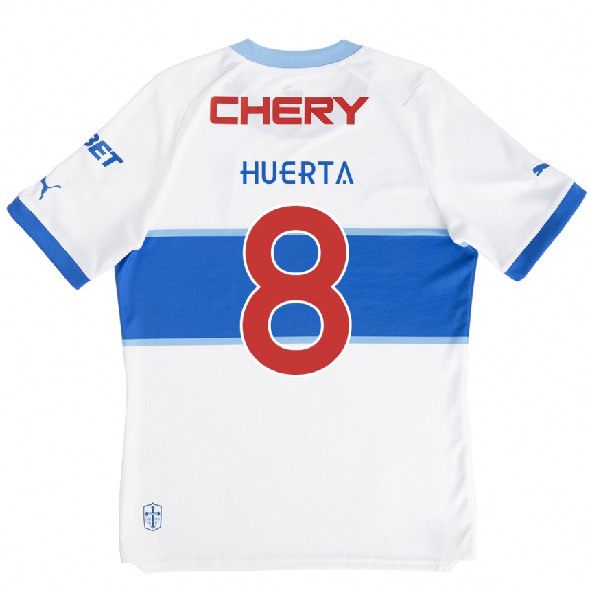 Kids Football Valber Huerta #8 White Blue Home Jersey 2024/25 T-Shirt Uk