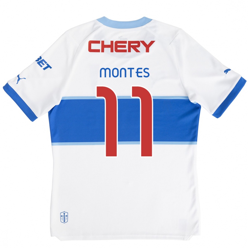 Kids Football Clemente Montes #11 White Blue Home Jersey 2024/25 T-Shirt Uk