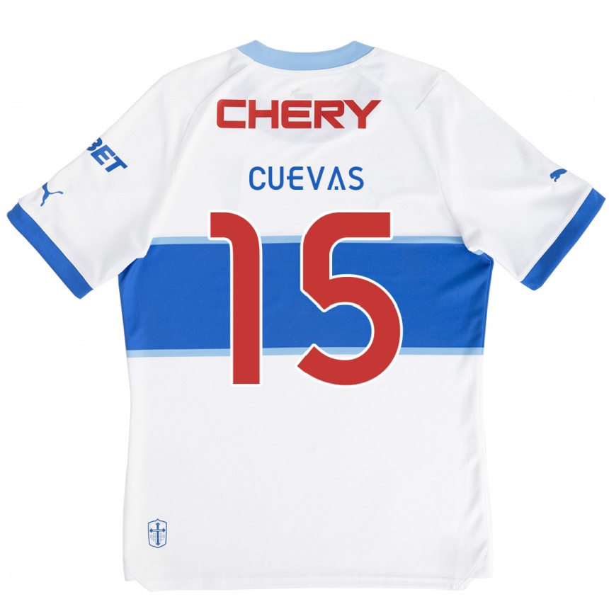 Kids Football Cristian Cuevas #15 White Blue Home Jersey 2024/25 T-Shirt Uk