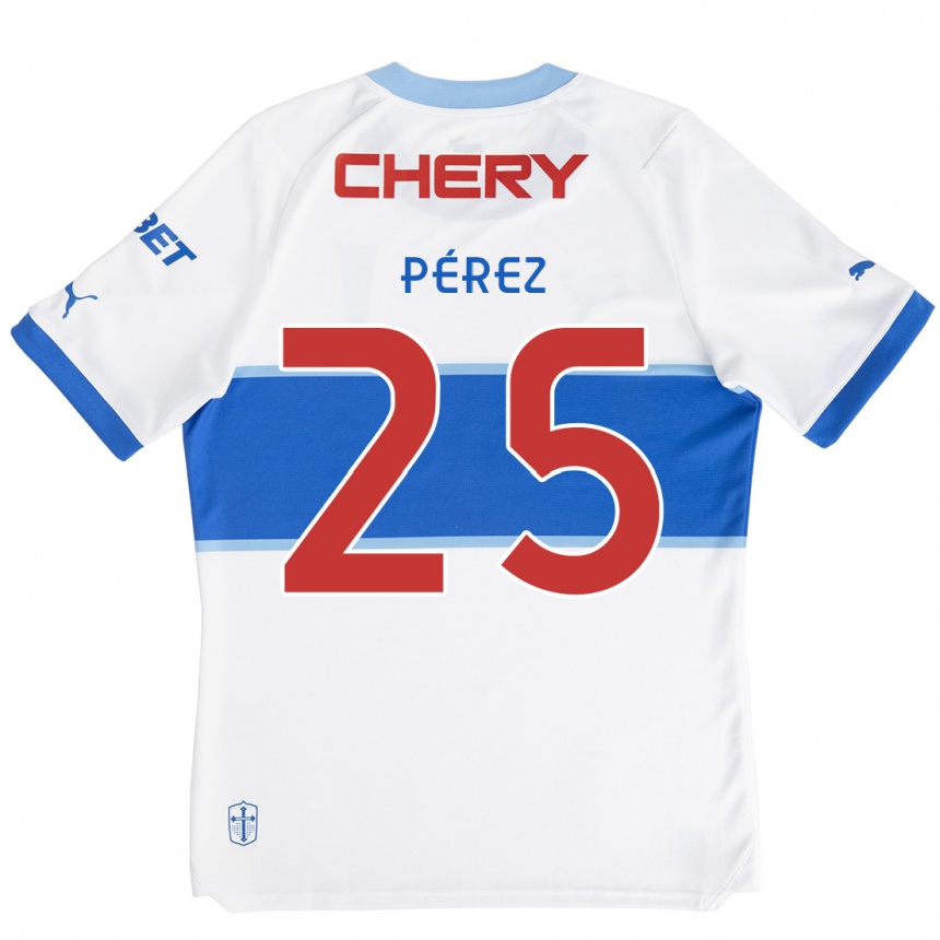 Kids Football Sebastián Pérez #25 White Blue Home Jersey 2024/25 T-Shirt Uk