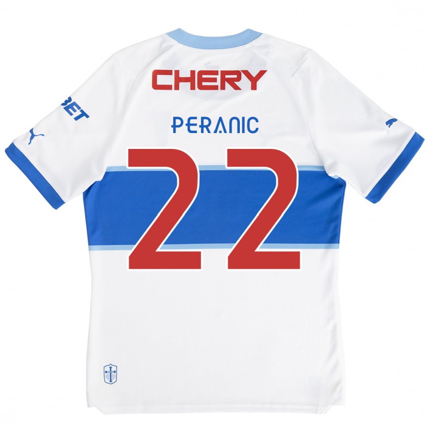 Kids Football Nicolás Peranic #22 White Blue Home Jersey 2024/25 T-Shirt Uk